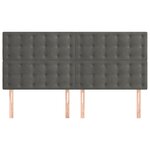 vidaXL Tête de lit Gris foncé 200 x 5 x 118/128 cm Velours