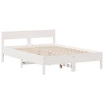 vidaXL Lit bibliothèque sans matelas blanc 140x200 cm bois pin massif
