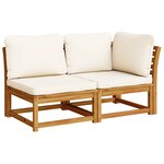 vidaXL Salon de jardin 2 Pièces avec coussins bois massif d'acacia