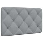 vidaXL Coussin de tête de lit gris clair 80 cm tissu