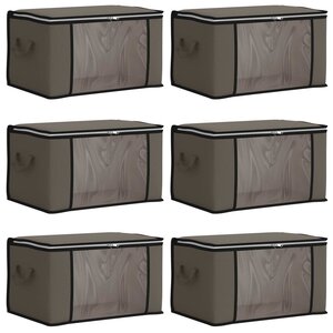 vidaXL Boîte de rangement avec fenêtre latérale transparente 6 pc Gris