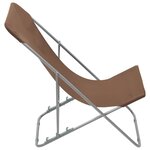 vidaXL Chaises de plage pliables 2 Pièces Acier et tissu oxford Marron