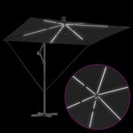vidaXL Parasol banane à mât déporté Noir 294 x 200 x 254 cm