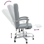 vidaXL Fauteuil inclinable de bureau Gris clair Tissu