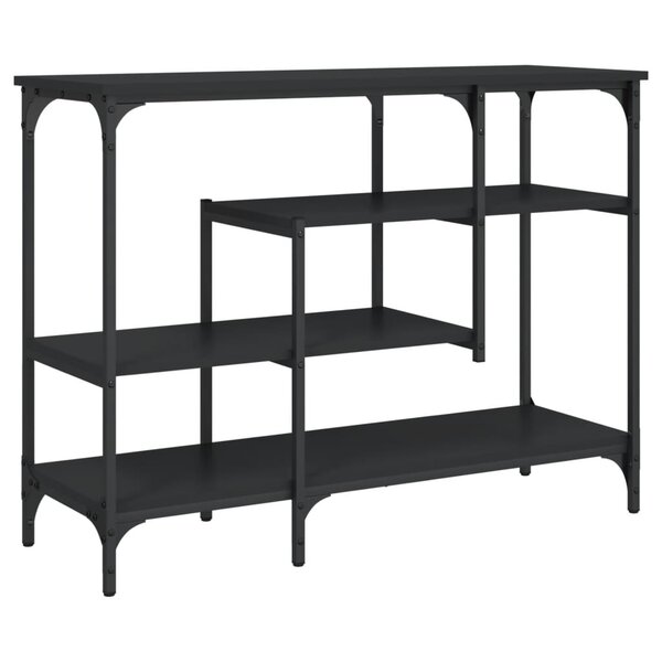 vidaXL Table console avec étagères noir 100x35x75 cm