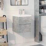 vidaXL Ensemble de meubles de salle de bain 2 Pièces gris béton