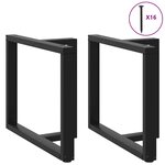 vidaXL Pieds de table à manger en T 2 pièces Noir 90x35x(72-73) cm Acier