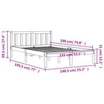 vidaXL Cadre de lit cire marron 135x190 cm bois de pin massif