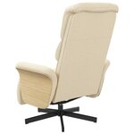 vidaXL Fauteuil inclinable avec repose-pied crème tissu