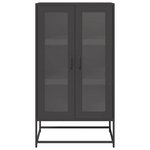 vidaXL Buffet haut noir 68x39x123 cm acier