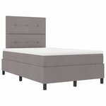 vidaXL Lit à ressorts avec matelas avec LED Taupe 120 x 200 cm tissu