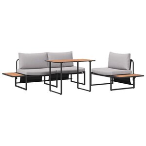 vidaXL Ensemble de salle à manger pour jardin 3 Pièces Gris clair Acier
