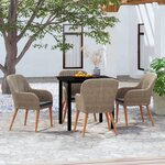 vidaXL Ensemble à manger de jardin et coussins 5 Pièces Marron