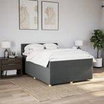 vidaXL Sommier à lattes de lit avec matelas Gris foncé 140x200cm Tissu