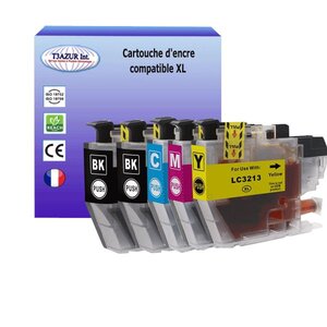 T3AZUR Lot de 5 Cartouches compatibles avec Brother LC3213 XL pour Brother DCP-J497DW DCP-J572DW DCP-J772DNW DCP-J772DW DCP-J774DW