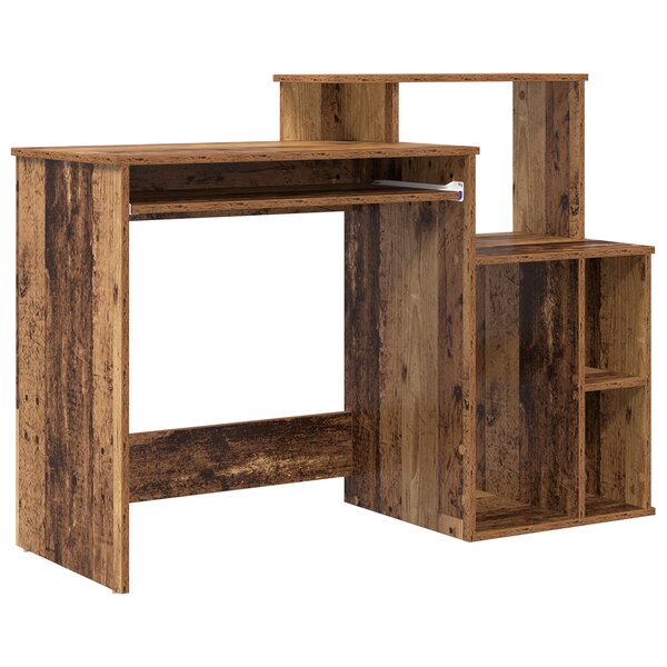 vidaXL Bureau avec Rangement Vieux Bois 120.5x44x88.5 cm Bois d'ingénierie