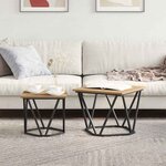 vidaXL Ensemble de tables d'appoint 2 Pièces chêne artisanal