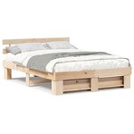 vidaXL Cadre de lit Marron 150 x 200 cm Bois massif en pin
