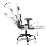 vidaXL Chaise de jeu avec repose-pied Blanc et noir Similicuir