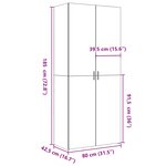 vidaXL Buffet haut chêne fumé 80x42 5x185 cm bois d'ingénierie