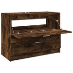vidaXL Meuble d'évier chêne fumé 78x37x59 cm bois d'ingénierie