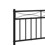 vidaXL Cadre de lit métal avec tête de lit noir 183x213 cm