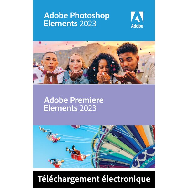 Adobe photoshop elements & premiere elements 2023 - licence perpétuelle - 2 pc - a télécharger