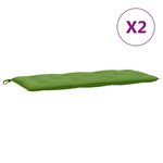 vidaXL Coussins de banc de jardin lot de 2 vert mélangé tissu