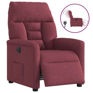 vidaXL Fauteuil inclinable électrique Rouge bordeaux Tissu