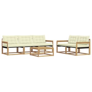 vidaXL Ensemble de canapés d'extérieur 6 Pièces Blanc et crème