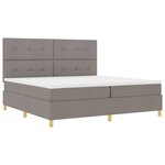vidaXL Lit à ressorts avec matelas Taupe 200 x 200 cm tissu