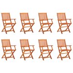 vidaXL Chaises de jardin pliables lot de 8 Bois d'eucalyptus massif
