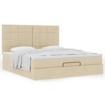 VidaXL Cadre de lit ottoman avec matelas crème 180x200 cm tissu