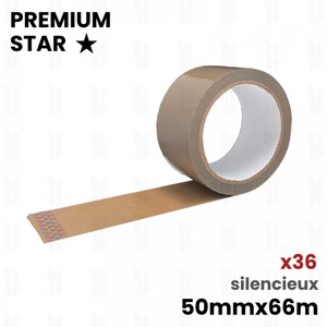 36 rouleaux adhésifs Havane silencieux PREMIUM STAR 50x66