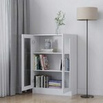 vidaXL Armoire à vitrine Blanc 82 5x30 5x115 cm Bois d'ingénierie