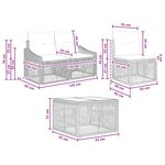 vidaXL Ensemble de canapé de jardin 13 pc Noir polyrotin