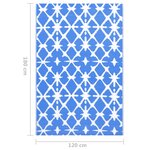 vidaXL Tapis d'extérieur Bleu et blanc 120x180 cm PP
