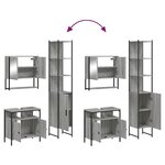 vidaXL Ensemble de meubles de salle de bain 3 Pièces Sonoma gris