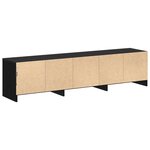 vidaXL Meuble TV avec LED en chêne noir 162.5x34x40 cm Bois d'ingénierie