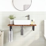 vidaXL Étagère de vasque murale acier et bois de chêne massif