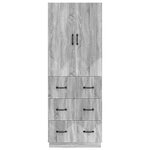 vidaXL Ensemble de Meubles 2 Pièces Sonoma gris 66 x 34 5 x 87 cm