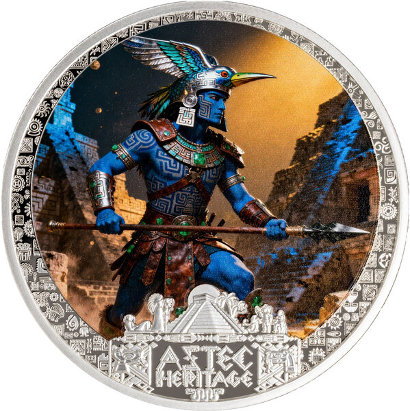 Monnaie HUITZILOPOCHTLI Aztec Heritage 1/2 Oz Argent 5$ Liberia 2026