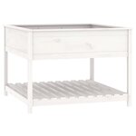 vidaXL Jardinière et étagère Blanc 111 5x111 5x81cm Bois massif de pin