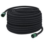 vidaXL Tuyau d'arrosage de jardin noir 0 6" 50 m caoutchouc