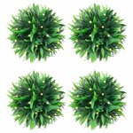 vidaXL Boules de buis artificielles avec lumières LED 4 Pièces vert 15 cm