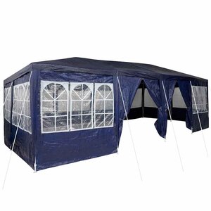vidaXL Tente de fête Bleu et Blanc 800 x 400 x 266 cm