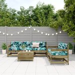 vidaXL Salon de jardin 6 Pièces avec coussins bois de pin imprégné