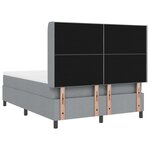 vidaXL Lit à ressorts avec matelas & LED gris clair 140x190 cm en tissu.