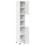 vidaXL Cabinet de salle de bain avec stockage Blanc 30 x 35 x 192 cm