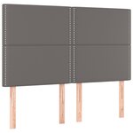 vidaXL Sommier à lattes de lit avec matelas Gris 140x190 cm Similicuir